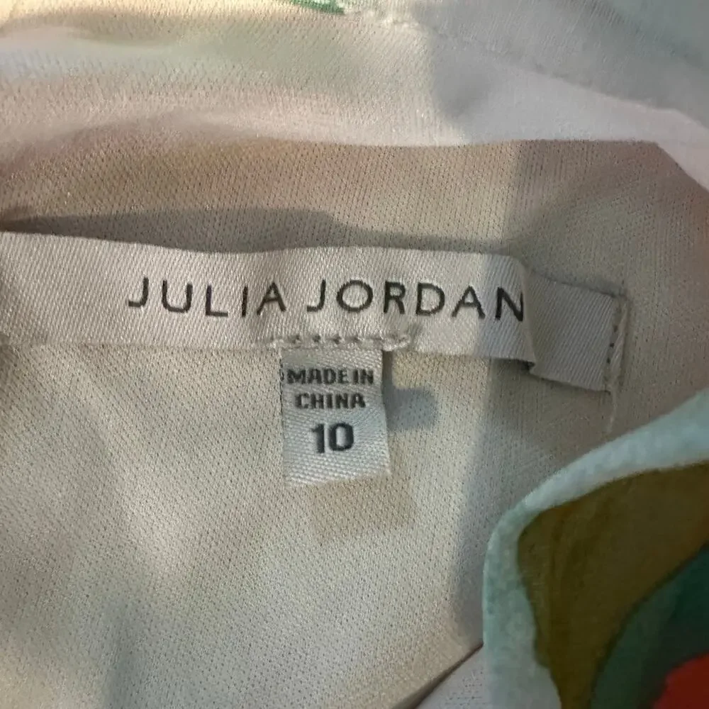 Julia Jordan Floral Puff Sleeve Midi Dress Chiffon Watercolor Women’s 10 NWT - Picture 8 of 12